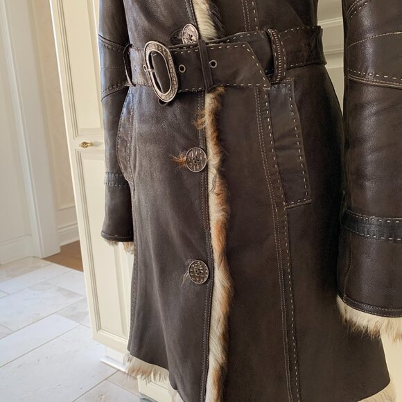 Beautiful Toscany Real Shearling Lamb Coat Size Small - Picture 3 of 9
